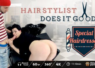 Hair stylist does it good VR Porn